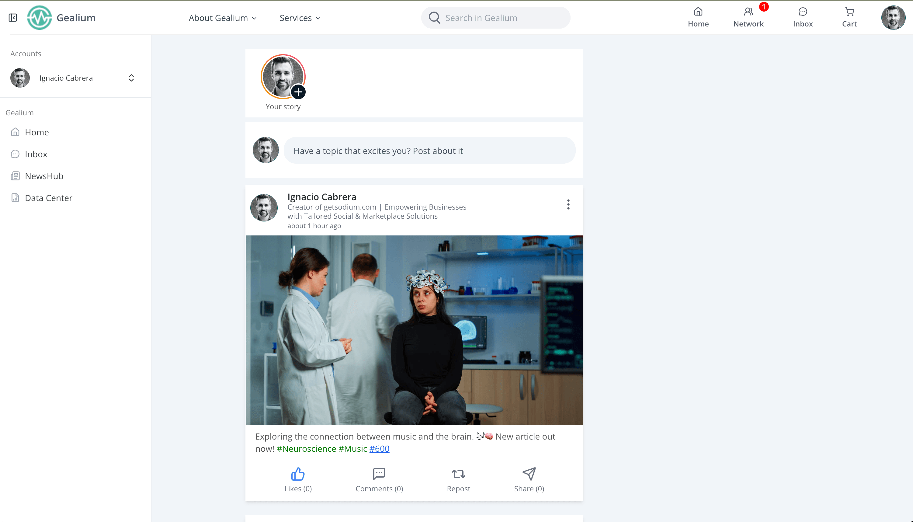 Sodium social commerce platform interface